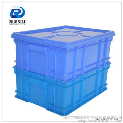 河北鼎瑞服裝廠用塑料周轉(zhuǎn)箱 /周轉(zhuǎn)箱批發(fā)/藍色加厚加蓋子塑料周轉(zhuǎn)箱儲物箱